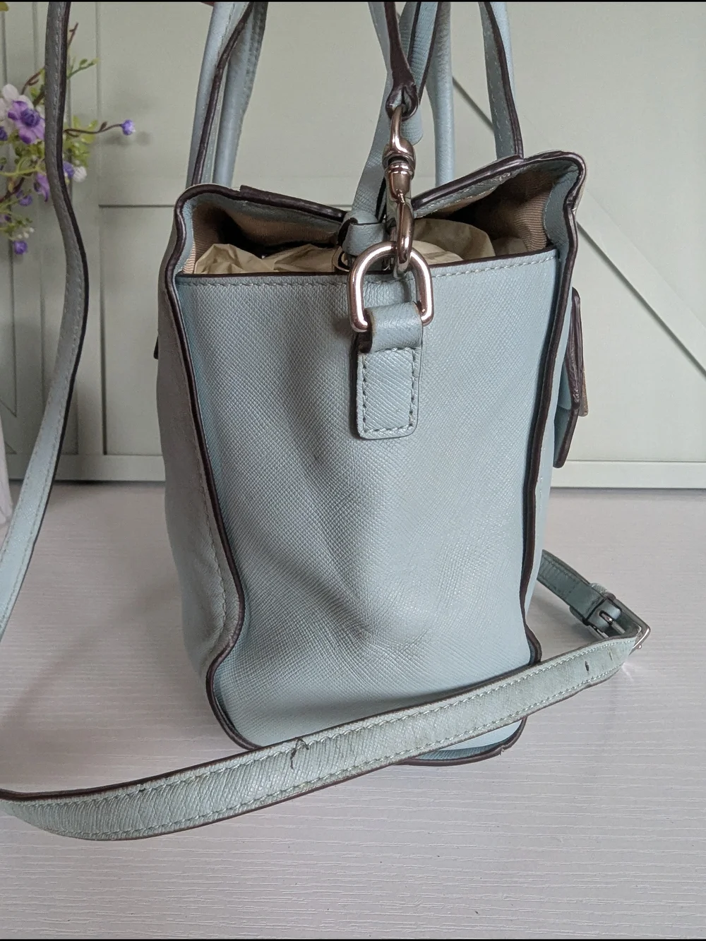 Coach Bleecker Mini Riley Carryall in Saffiano leather,